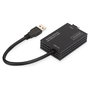 Digitus Adaptador de Red SFP Gigabit USB 3.0, Conectividad USB Tipo A a SFP, IC RTL8153, Plug and Play, Negro