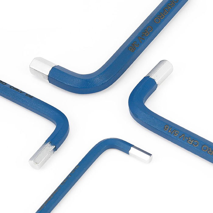 WORKPRO Juego de 9 Llaves Allen Cortas Métricas 1.5, 2, 2.5, 3, 4, 5, 6, 8 y 10 mm en Acero Cromo-Vanadio Azul