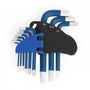 WORKPRO Juego de 9 Llaves Allen Cortas Métricas 1.5, 2, 2.5, 3, 4, 5, 6, 8 y 10 mm en Acero Cromo-Vanadio Azul