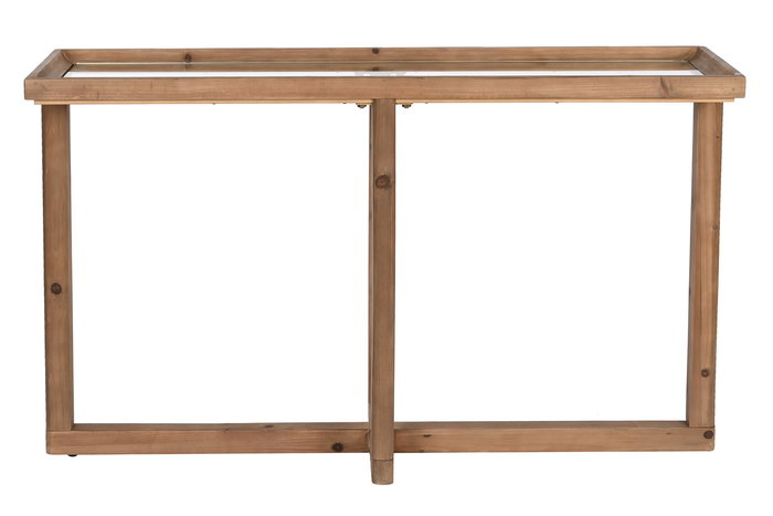 DKD Home Decor Consola 33 x 75 x 120 cm Marron Abeto Cristal