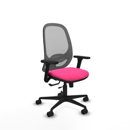 PIQUERAS Y CRESPO Silla de oficina Cilanco con mecanismo Sincro/Traslack Rosa y Gris