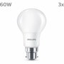 Philips Bombilla LED 60 W B22 Blanco cálido Mate - 3 piezas