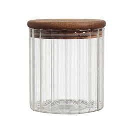 Home Deco Factory Bote Con Tapa Acacia 500 Ml Cocooning Vidrio/Cristal Máquina