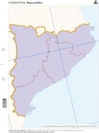 CUMIO Paquete de 50 mapas de Cataluña político mudos