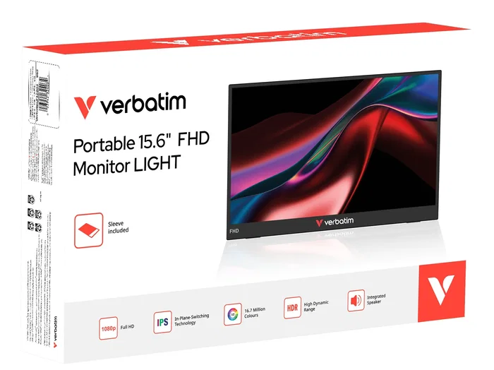 Verbatim Monitor Portátil PM-15 Full HD 15.6 pulgadas LIGHT Series