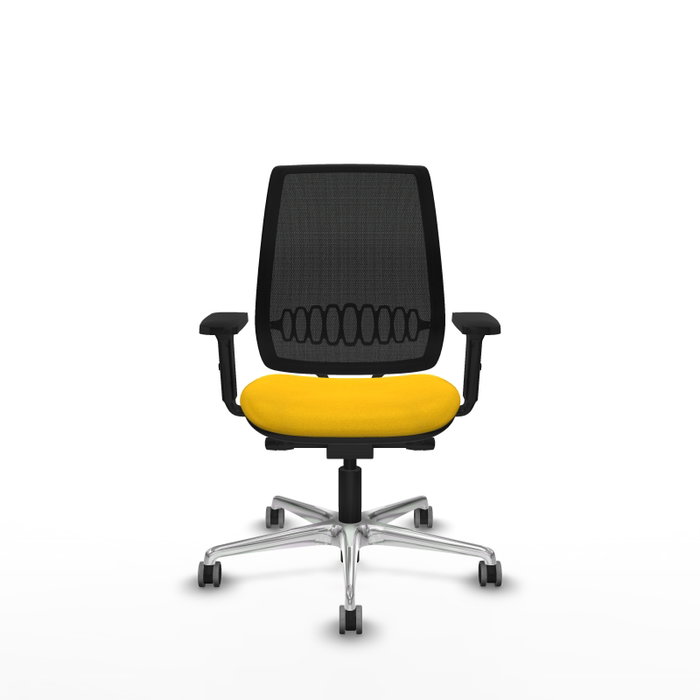 PIQUERAS Y CRESPO Alares traslack malla negra bali amarillo brazos 2D base aluminio PIQUERAS Y CRESPO Alares traslack malla negra bali amarillo brazos 2D base aluminio