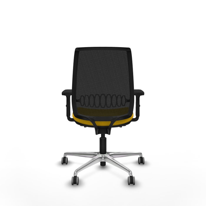 PIQUERAS Y CRESPO Alares traslack malla negra bali amarillo brazos 2D base aluminio PIQUERAS Y CRESPO Alares traslack malla negra bali amarillo brazos 2D base aluminio