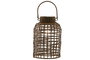 DKD Home Decor Lámpara Solar Terraza y Jardín Ratan Sintético Marrón Set de 3 (2 Unidades) 25 x 35 x 25 cm