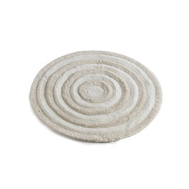 Mijölnir Alfombrilla de Baño Redonda Ecru 100% Acrílico Felpa 30mm Antibacteriana Antideslizante Lavable 90cm