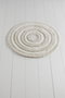 Mijölnir Alfombrilla de Baño Redonda Ecru 100% Acrílico Felpa 30mm Antibacteriana Antideslizante Lavable 90cm