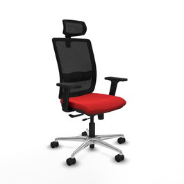 PIQUERAS Y CRESPO Silla de oficina Haches con mecanismo Sincro/Traslack, Rojo y Negro