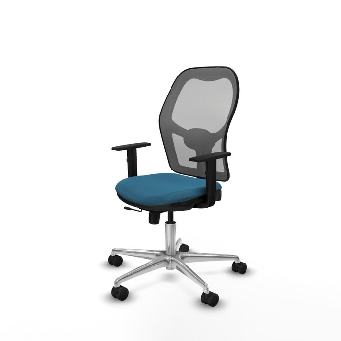 PIQUERAS Y CRESPO Silla de oficina Jorquera con mecanismo Sincro/Traslack Verde petróleo y Gris