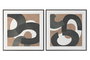 DKD Home Decor Set de 2 Cuadros Lienzo Abstracto 80x80x4 cm