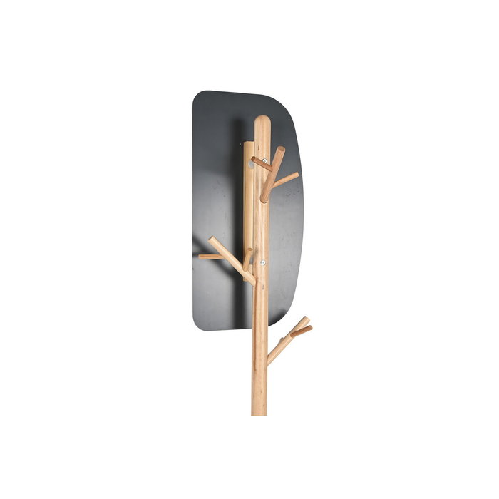 DKD Home Decor Perchero de Madera y Metal con Espejo Blanco