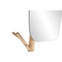 DKD Home Decor Perchero de Madera y Metal con Espejo Blanco