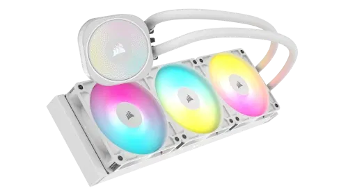 Corsair CW-9060094-WW Nautilus 240 ARGB - Sistema de Enfriamiento Líquido CPU, Ventiladores RGB de 120mm, Radiador de 240mm, Iluminación ARGB, Color Blanco