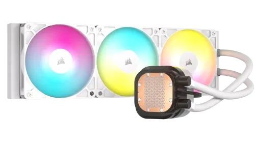 Corsair CW-9060094-WW Nautilus 240 ARGB - Sistema de Enfriamiento Líquido CPU, Ventiladores RGB de 120mm, Radiador de 240mm, Iluminación ARGB, Color Blanco