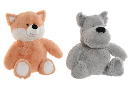 DKD Home Decor Peluche Naranja Gris 35 x 34 x 32 cm (4 Unidades)