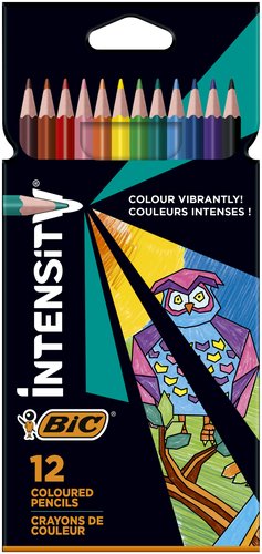 Bic Intensity Triangle Lápices de Colores, 12 Unidades, Colores Surtidos