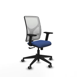 PIQUERAS Y CRESPO Silla de oficina Motilla con mecanismo Sincro, Azul marino y Blanco
