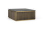 Giner y Colomer Mesa de Centro Madera de Mango Mármoles Bronce 90x90x40 cm