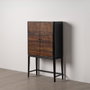 Armario Marrón-Negro Madera Salón 90 X 40 X 150 cm