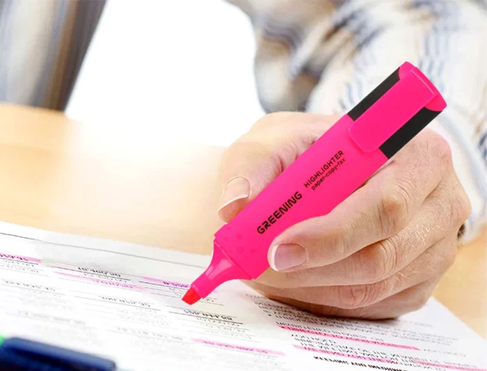 Greening Rotulador fluorescente punta biselada rosa fluor