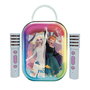 Lexibook Karaoke Frozen con Micrófonos Inalámbricos BTC030FZ - Altavoz Recargable con Luces, Licencia Disney para Niños +6 Años