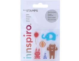 Innspiro Set de sellos acrílicos Animales 5,3x6cm