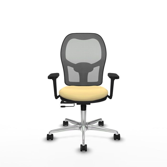PIQUERAS Y CRESPO Silla de oficina Jorquera con mecanismo Sincro/Traslack, Crema y Gris