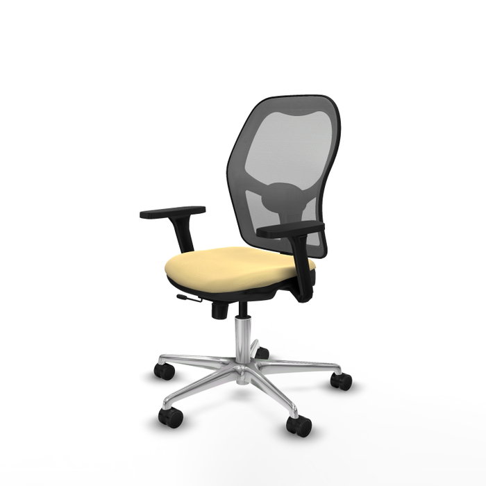 PIQUERAS Y CRESPO Silla de oficina Jorquera con mecanismo Sincro/Traslack, Crema y Gris