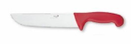 Deglon Cuchillo Oficio, Cuchillo de Cocina con Mango de Plástico, Hoja de Acero Inoxidable, Color Rojo, 25 cm