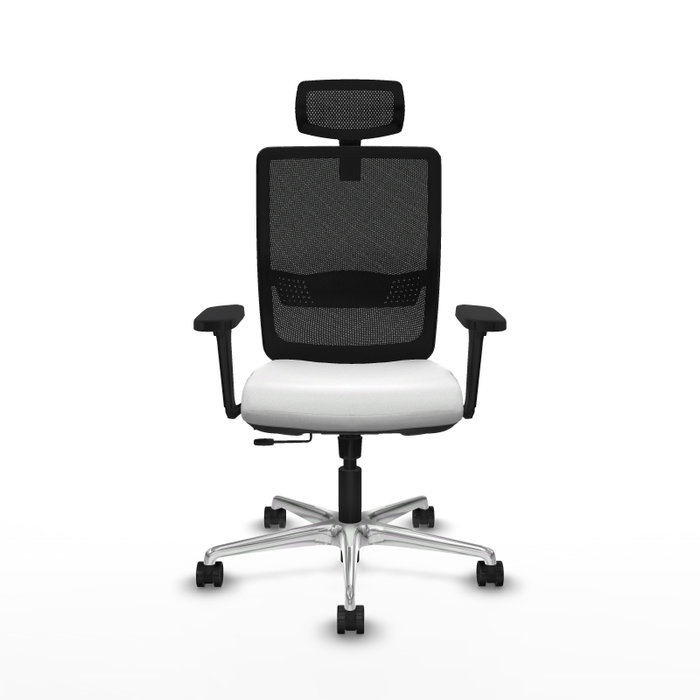 PIQUERAS Y CRESPO Silla de oficina Haches con mecanismo Sincro/Traslack, Blanco y Negro