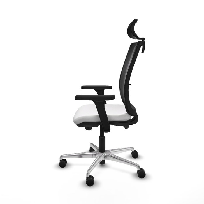 PIQUERAS Y CRESPO Silla de oficina Haches con mecanismo Sincro/Traslack, Blanco y Negro