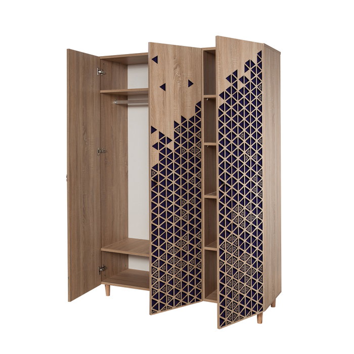 Hanah Home Mode-123 Armario Roble Sonoma 135x192x52 cm Tablero Partículas Melamina Diseño Moderno