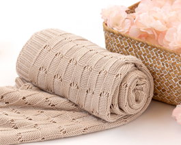 KioKids Manta de Bambú 100% para Bebé, Beige, 80 x 110 cm