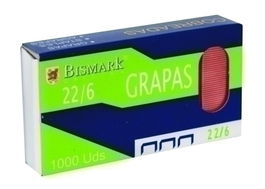 Grapas Bismark 22/6 Cobreadas Caja De 1000