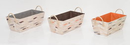 DKD Home Decor Cesta de Poliéster PINCELADAS Surtido de 3 Unidades