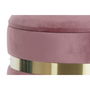 Reposapiés DKD Home Decor Verde Rosa Rosa oscuro Dorado Terciopelo 36 x 36 x 44 cm (2)