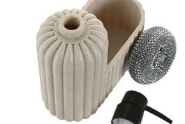 DKD Home Decor Dosificador Scandi Beige 8 x 19 x 17 cm (2 Unidades)