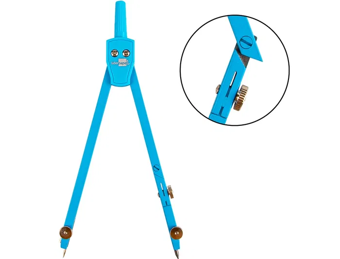 Liderpapel Compás Articulado con Adaptador Universal, Minas 2mm, Estuche Incluido, Colores Surtidos, Longitud 14cm