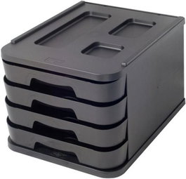 FAIBO Fichero de Sobremesa Recyline con 4 Cajones Negro
