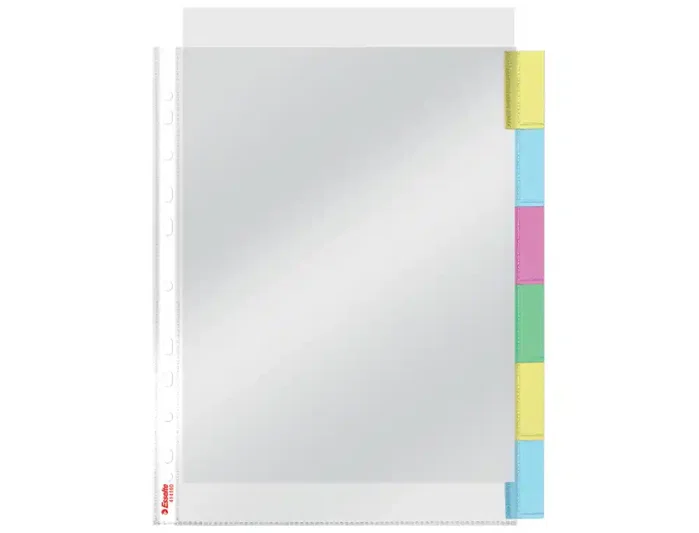 Esselte Funda Multitaladro con Pestañas PP 85µ Cristal Liso A4 Set de 6 Esselte Funda Multitaladro con Pestañas PP 85µ Cristal Liso A4 Set de 6