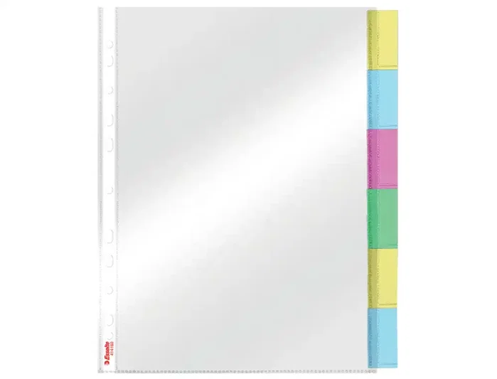 Esselte Funda Multitaladro con Pestañas PP 85µ Cristal Liso A4 Set de 6 Esselte Funda Multitaladro con Pestañas PP 85µ Cristal Liso A4 Set de 6