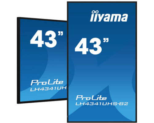 Iiyama LH4341UHS-B2 Monitor Digital Signage 43" 4K UHD 3840x2160 IPS, Panel Android 8.0, 500 cd/m², VESA 400x400, Altavoces, Modo Retrato/Paisaje Iiyama LH4341UHS-B2 Monitor Digital Signage 43" 4K UHD 3840x2160 IPS, Panel Android 8.0, 500 cd/m², VESA 400x400, Altavoces, Modo Retrato/Paisaje