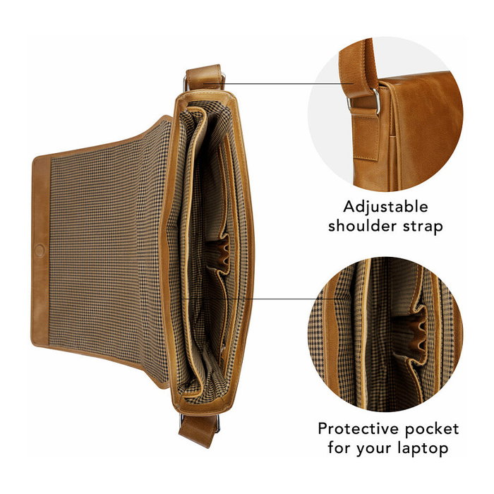 dbramante 1928 Marselisborg Bandolera para portátil de 14 pulgadas Color Dorado Tan