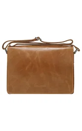 Dbramante1928 Marselisborg Funda Bandolera de Cuero para Portátil 14" (35.6 cm) - Marrón Dorado, 2ª Generación, Resistente a Rayones y Polvo