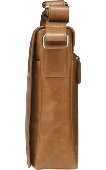 Dbramante1928 Marselisborg Funda Bandolera de Cuero para Portátil 14" (35.6 cm) - Marrón Dorado, 2ª Generación, Resistente a Rayones y Polvo