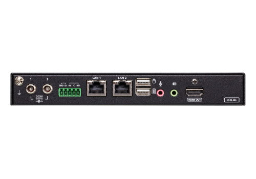 ATEN CN9850-AT-G Interruptor KVM sobre IP de 1 Puerto HDMI 4K, Acceso Remoto/Local, Virtual Media, Redundancia de Alimentación/LAN, Audio, Reinicio Remoto y Control RS-232