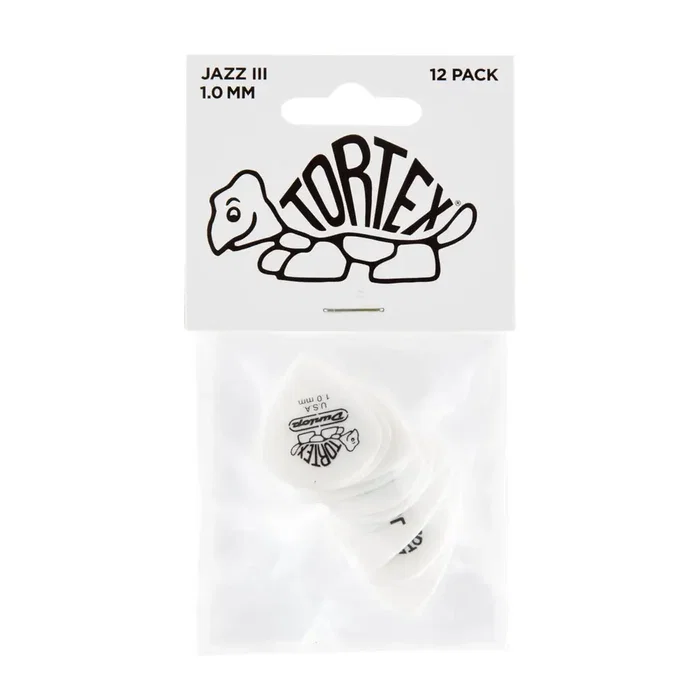Dunlop Púas Tortex White Jazz III 1,0 mm (pack de 12) Dunlop Púas Tortex White Jazz III 1,0 mm (pack de 12)